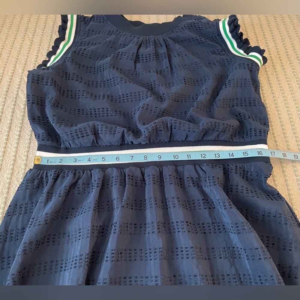 Voy - Elegant Navy Midi Dress - w/ Cute Trim Dteails - Size: Medium - Picture 7 of 8